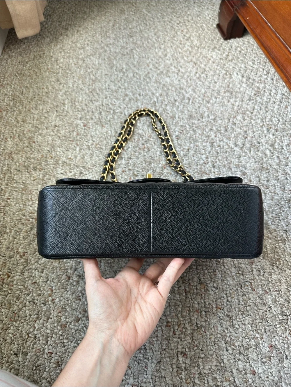 Chanel Jumbo Classic Flap - Black Caviar Leather - Gold Hardware - Full Set 2018